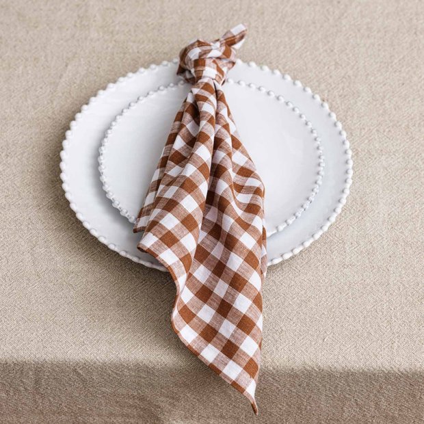 Cinnamon Gingham Napkin