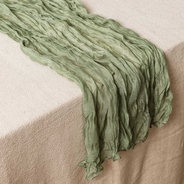 Sage Green Cheesecloth Runner