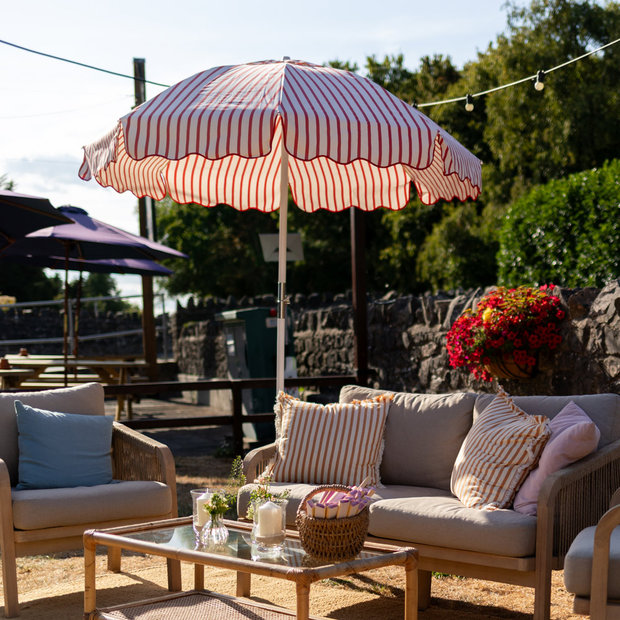 Terracotta Stripe Parasol