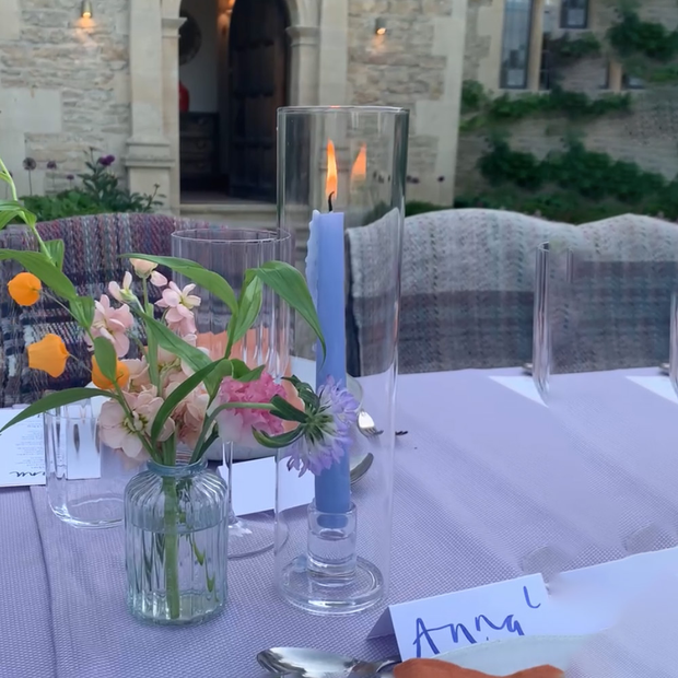 Glass Candle Chimney & holder