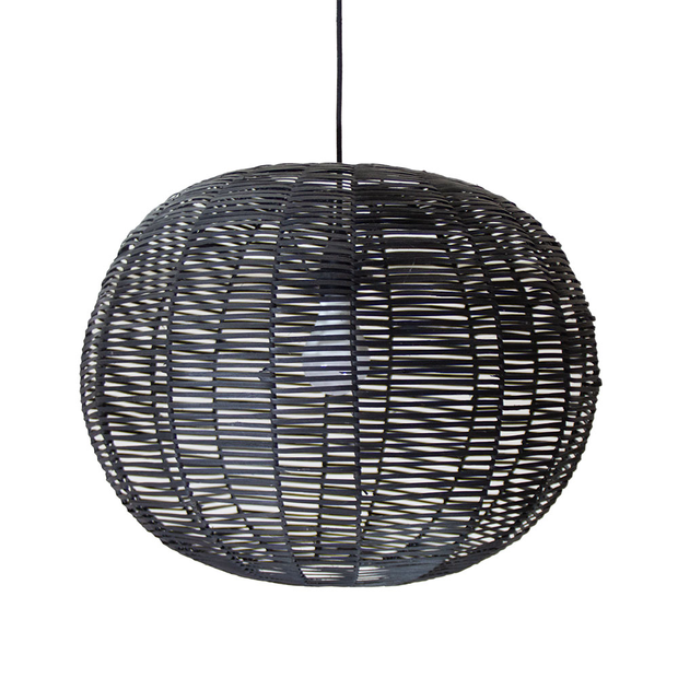 Black Wicker Hanging Light