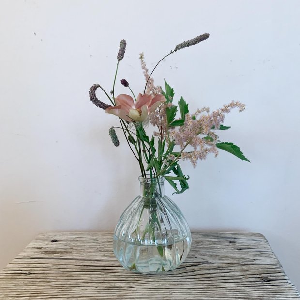 Scalloped Glass Bud Vase