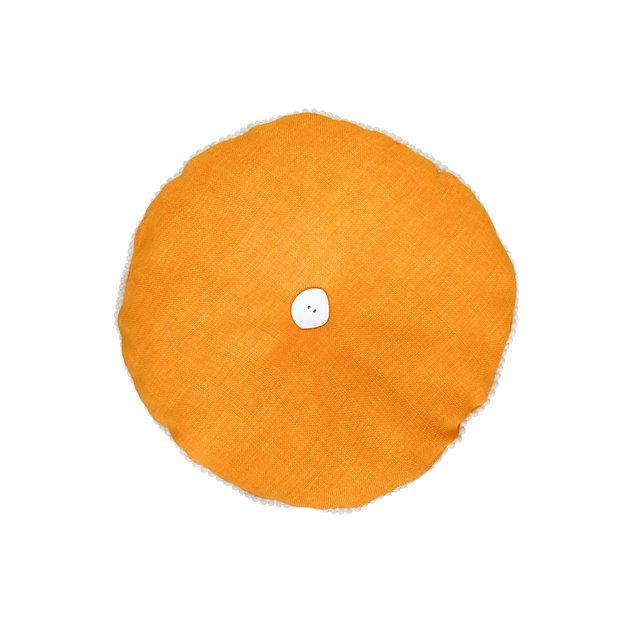 Round Seat Cushion - Yellow Linen