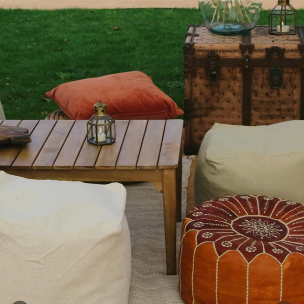 Tan Moroccan Pouffe