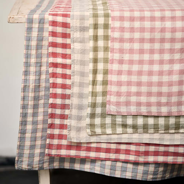 Pastel Pink Check Tablecloth
