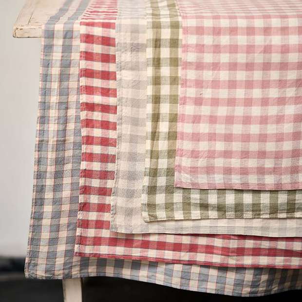 Dove Grey Check Tablecloth