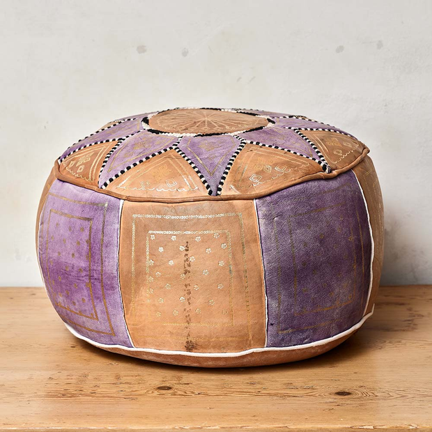 Purple Moroccan Pouffe