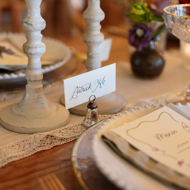 Antique Silver Place Name Holders