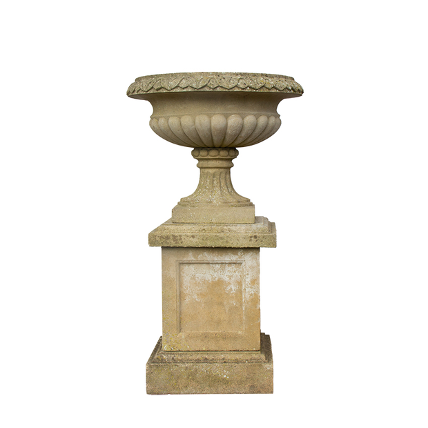 Large Stone Urn + Plinth 