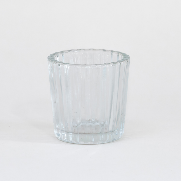 Ribbed Glass Tealight Holder