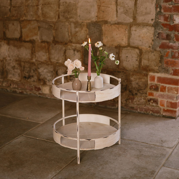Cream Round Side Table