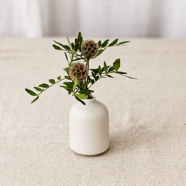 White Matte Ceramic Bud Vase