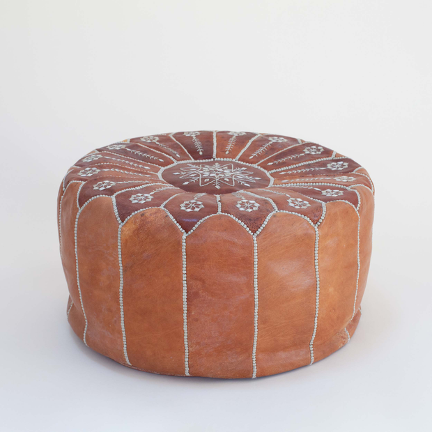 Tan Moroccan Pouffe
