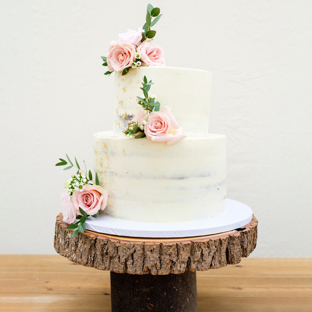 Wood Slice Platter On Stand (medium)