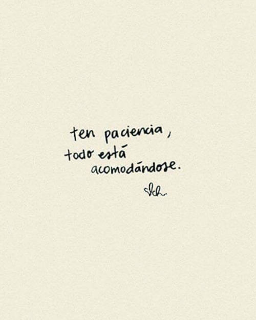 Frases de Motivacion - Ten paciencia, todo está acomodándose.