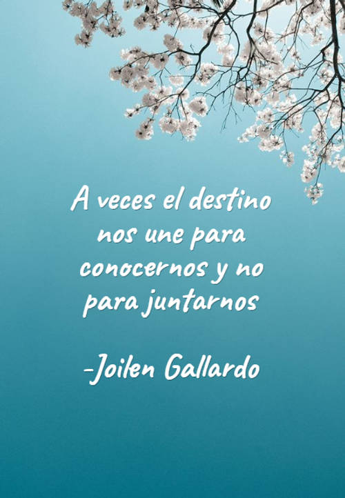 Frases de Amistad - A veces el destino nos une para conocernos y no para juntarnos -Joilen Gallardo