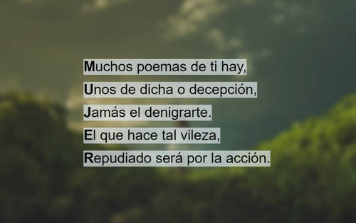 Frases para el Día Internacional de la Mujer - Muchos poemas de ti hay, Unos de dicha o decepción, Jamás el denigrarte. El que hace tal vileza, Repudiado será por la acción.