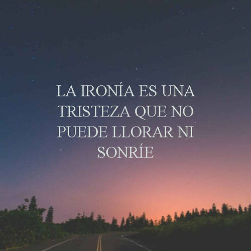 Frases para Reflexionar - La ironía es una tristeza que no puede llorar ni sonríe