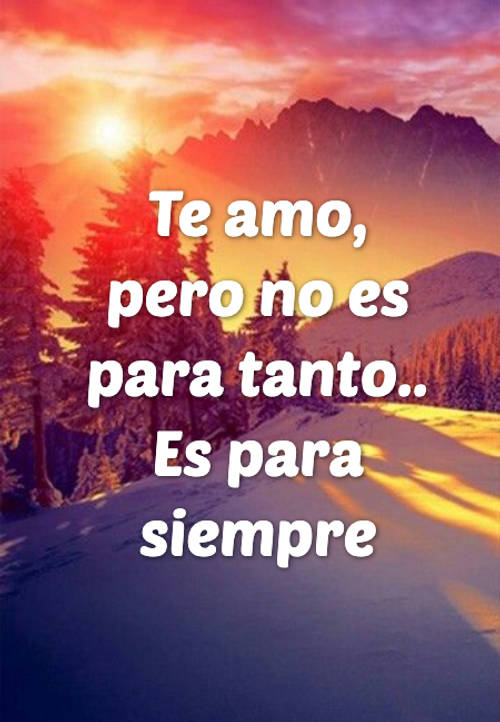 Frases de Amor - Te amo, pero no es para tanto.. Es para siempre