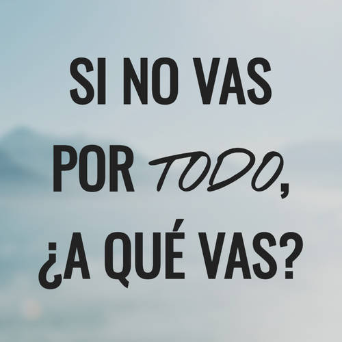 SI NO VAS POR TODO, ¿A QUÉ VAS?