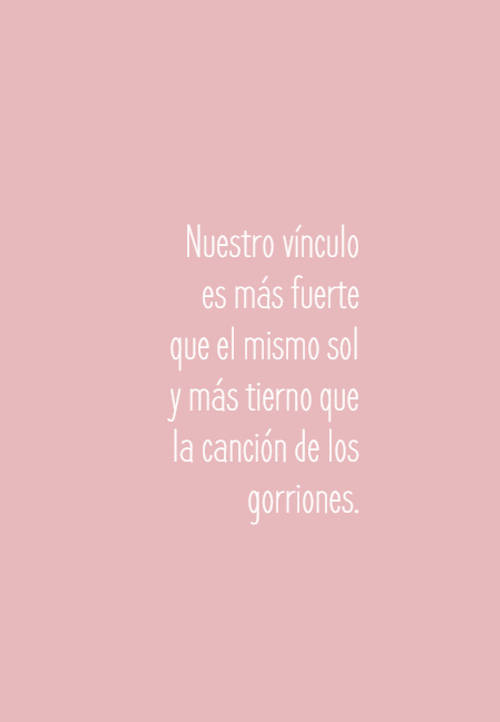 Frases de Amor - Nuestro vínculo es más fuerte que el mismo sol y más tierno que la canción de los gorriones.