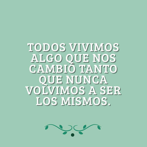 Frases para Reflexionar - Todos vivimos algo que nos cambió tanto que nunca volvimos a ser los mismos.