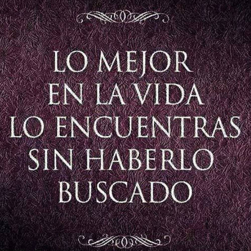 Frases de la Vida - Lo mejor en la vida lo encuentras sin haberlo buscado.