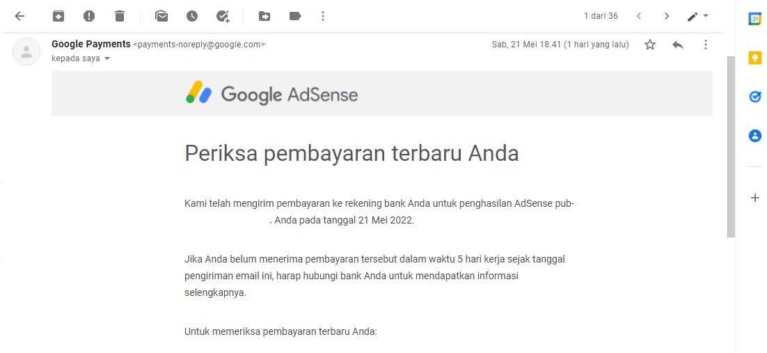 Menerima adsense dengan bank neo