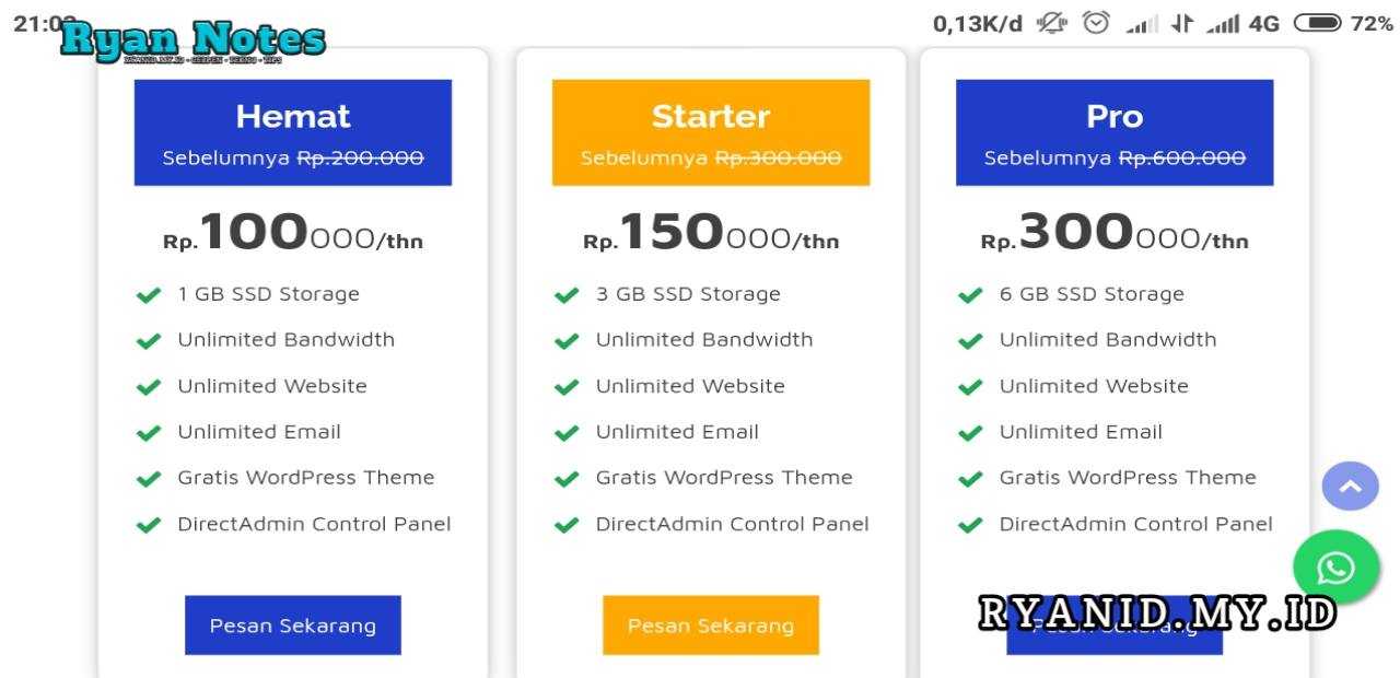 Paket Hosting warnahost