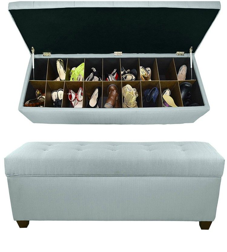 shoe box storage bench