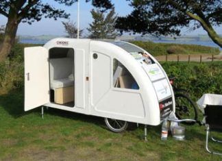 This foldable bicycle camper lets you live comfortably on the road widepathcamper bicycle trailer camper 1 324x235 - Allswell is touring the US with a tiny house that can be yours for $100,000
