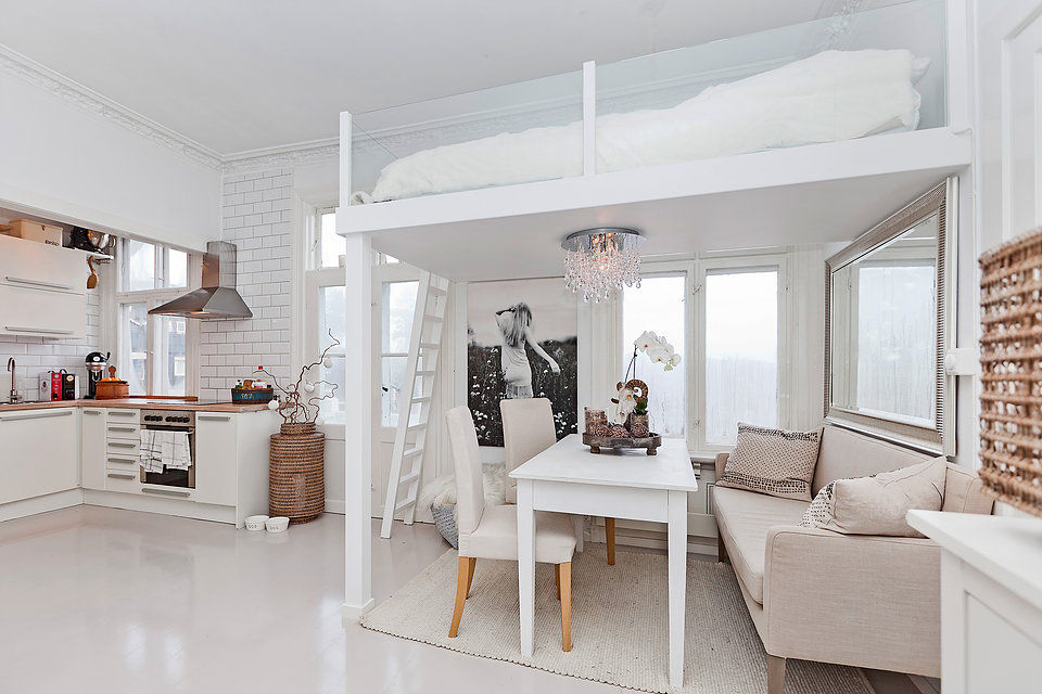 loft bed with table