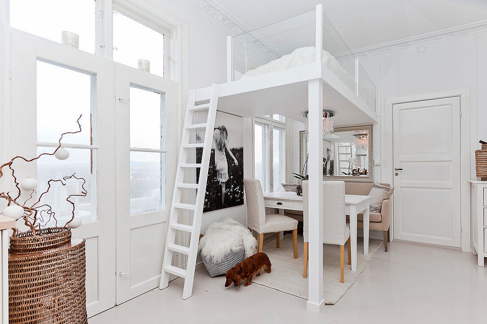 loft bed with table