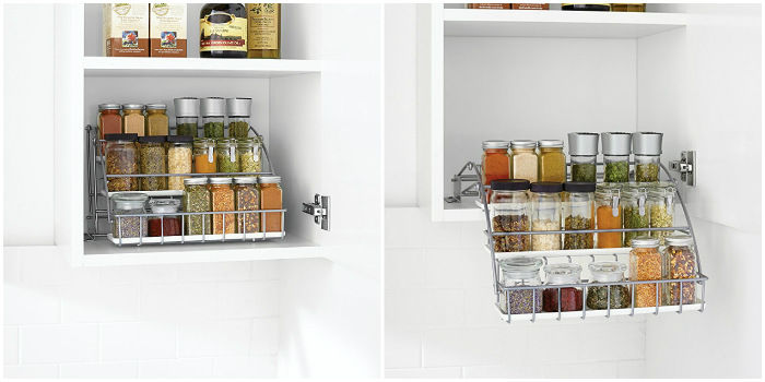 Rubbermaid Pull Down White Spice Rack Living In A Shoebox