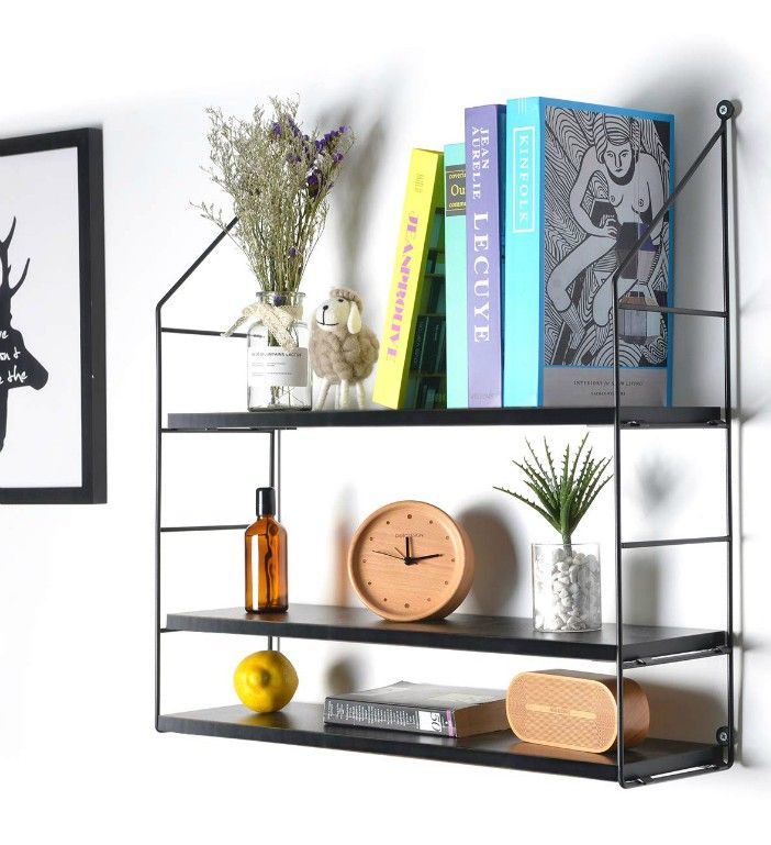 Height Adjustable Wall Mounted Floating Display Shelf 3 ...