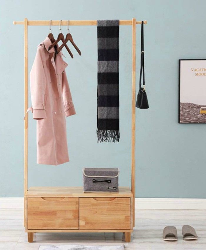 small coat rack with storage