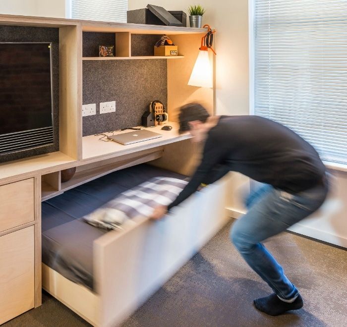 The Guest Bed Is Hidden Under The Bedroom Floor In This Micro