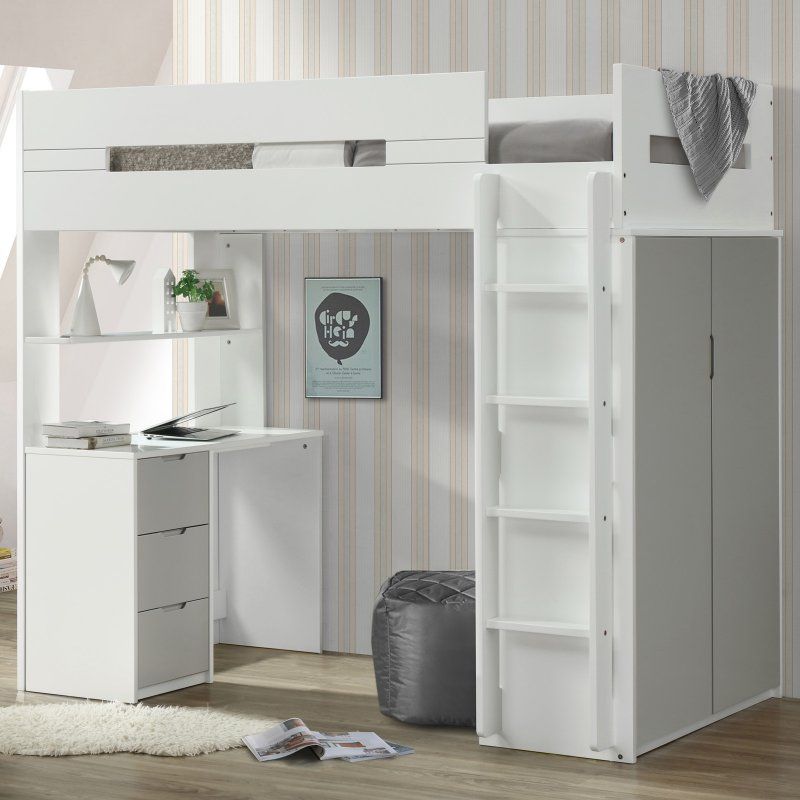 kids cabin bed with wardrobe