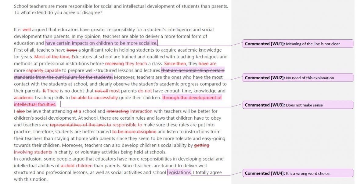 Correction symbols list image
