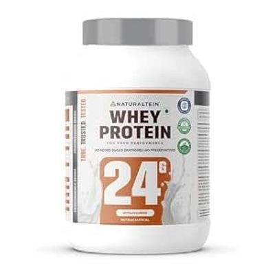 NATURALTEIN Natural Whey Max Protein - 24g Protein per Serving | Unflavoured | 1KG | Naturally Formulated | No Added Sugar | Non-GMO | Soy-Free & Gluten-Free | Smooth Mixability & Easy Digestion
