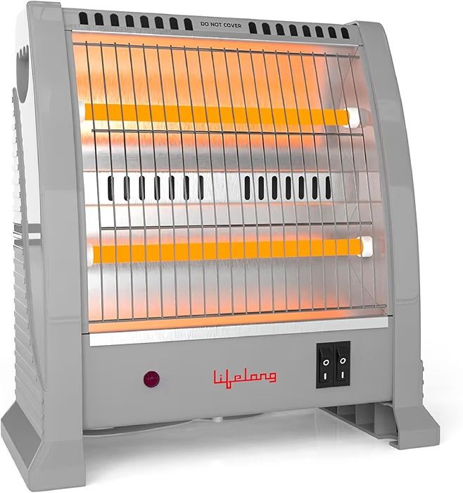 Lifelong Dyno 800 Watts Quartz Room Heater for Home with 2 Power settings, ISI Certified, 2 Rod Heater for Room |Cord Length 1.5 Meter| 1 Year Manufacturer's Warranty (LLQH925, Grey) : Amazon.in: Home & Kitchen