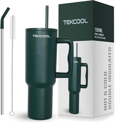 [MRP ERROR] Tumbler with lid and Straw 1200ML Cup Stainless Steel Hot and Cold with Handle and Lid 2 Straw Vacuum Insulated Tumbler for Water, Iced Tea or Coffee Office Gym Travelling : Amazon.in: Home & Kitchen