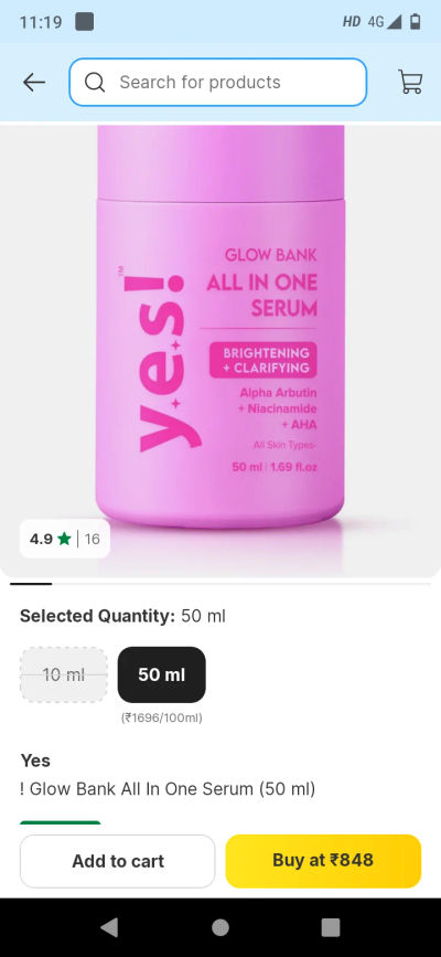 (100%Supercoin back ) Yes Face serum 50ml