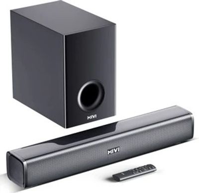 Mivi Fort H120 Soundbar, 120 Watts, 2.1 Channel, Multi-Input and ...more