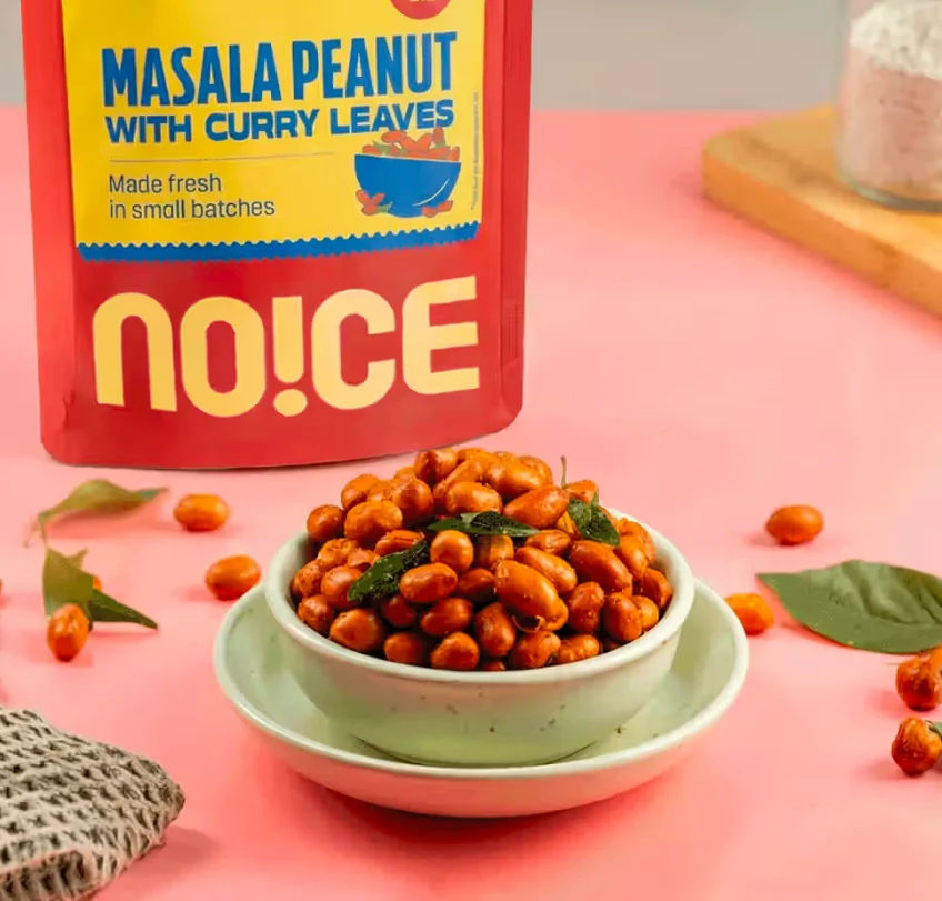 NOICE Masala Peanut with Curry Leaves 100gm (No Palm Oil Namkeen & Snacks) on Instamart