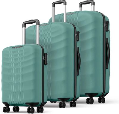 Magnum by Safari Hard Body Set of 3 Luggage 8 Wheels - LIFT 55/66/75 4W SAGE GREEN - Green