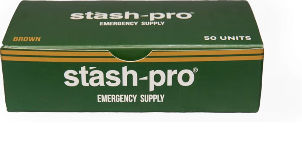 Stash-Pro Emergency Supply Rolling Papers Box - 50 Booklets | Each Booklet: 3 King Size (109×45mm) Natural Brown Papers + 3 Roach Tips | Slow Burn Rolling Papers