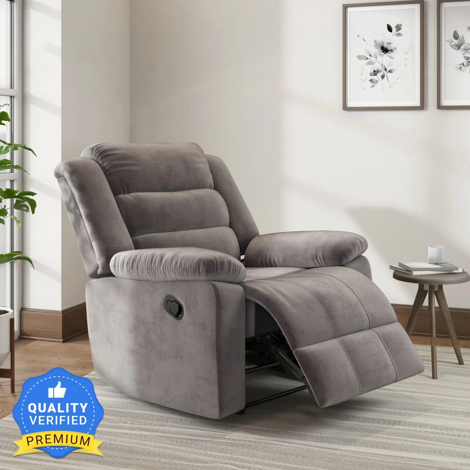 Nilkamal Sierra 1 Seater Fabric Manual Recliner (Finish Color - C...more