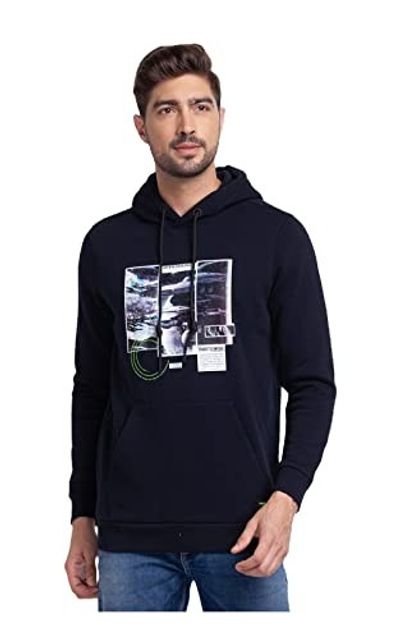 Spykar Men's Cotton Hooded Neck Sweatshirt
