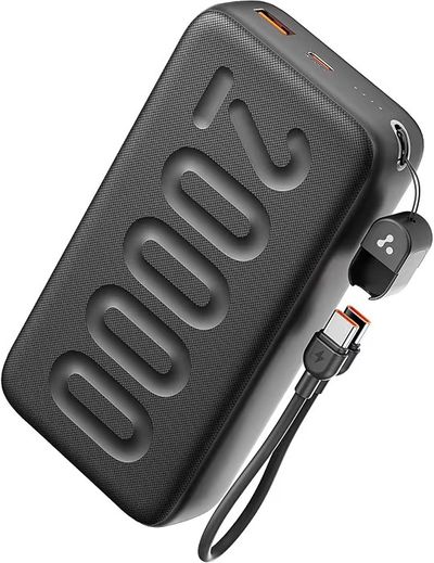 Ambrane 20000mAh Powerbank with in-Build Type C Cable, 22.5W Fast Charging, USB & Type C Output, Power Delivery, Quick Charge for iPhone, Android Mobile & Tablets, Earbuds, (Stylo N20, Black) : Amazon.in: Electronics
